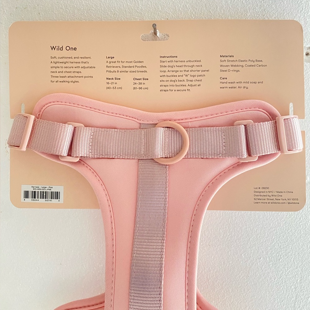 Wild One Dog Harness Pink Size Large for Golden Retrievers, Poodles, Pitbulls - Picture 5 of 5